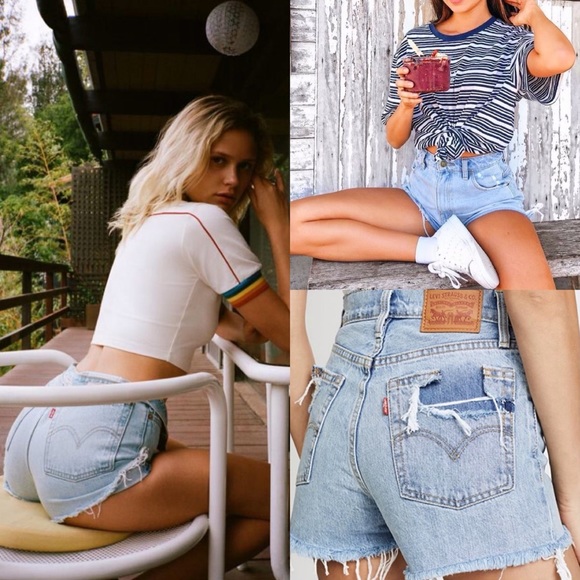 Levi's Pants - Levis High Rise Distressed Wedgie Shorts 24